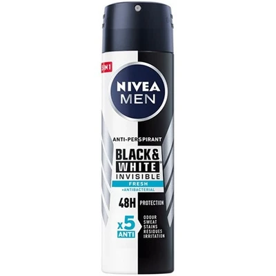 اسپری بدن مردانه مدل Black & White Invisible Fresh با ماندگاری 48 ساعته