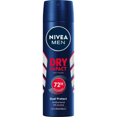 اسپری ضد تعریق مردانه مدل Dry Impact 72h حجم 200میلی لیتر