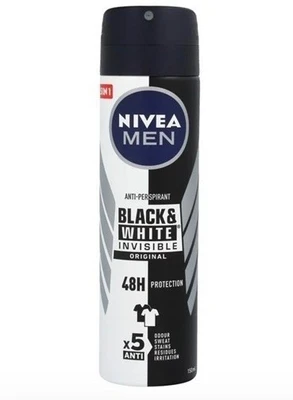 اسپری مردانه مدل BLACK&WHITE invisible original با حجم 200ml با ماندگاری 48 ساعته