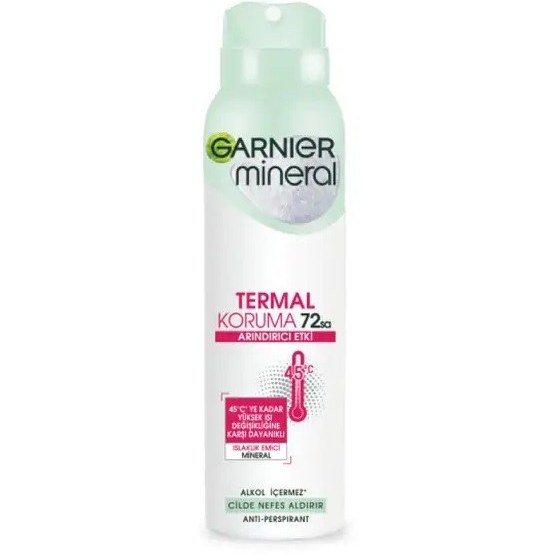 اسپری ضدتعریق زنانه گارنیر Mineral مدل Termal Koruma حجم 150 میل ماندگاری 72 ساعته